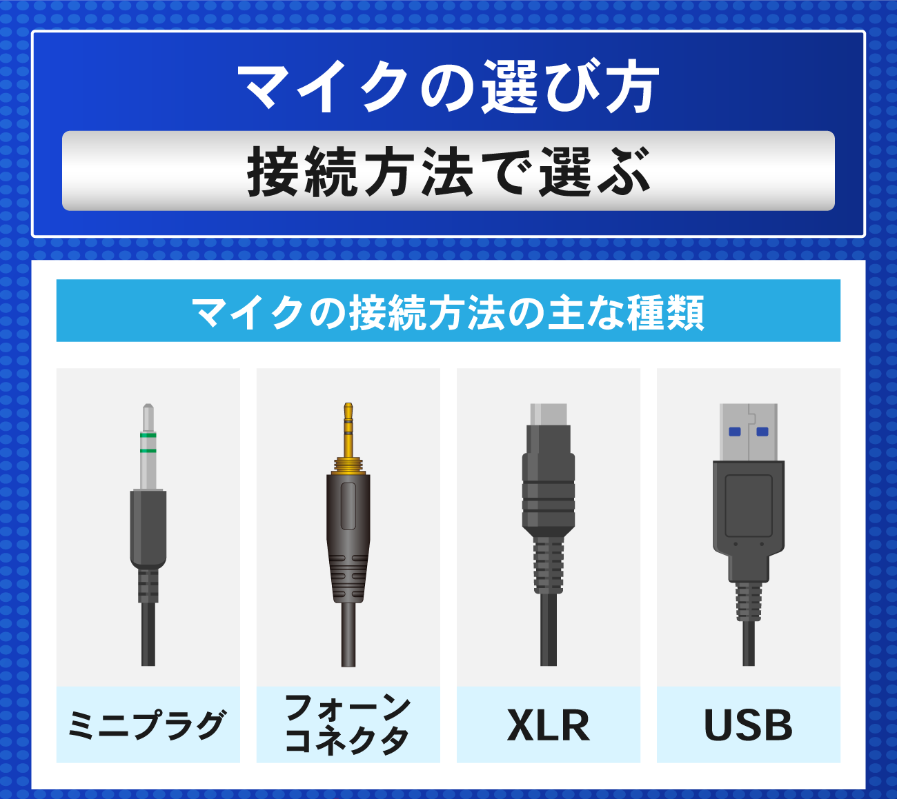 マイクの選び方：接続方法で選ぶ