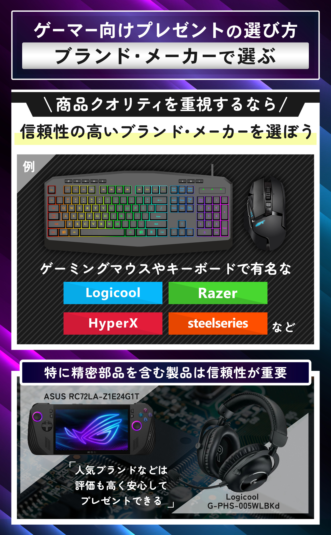 ゲーム好き・ゲーマー向けのプレゼントの選び方：ブランド・メーカーで選ぶ