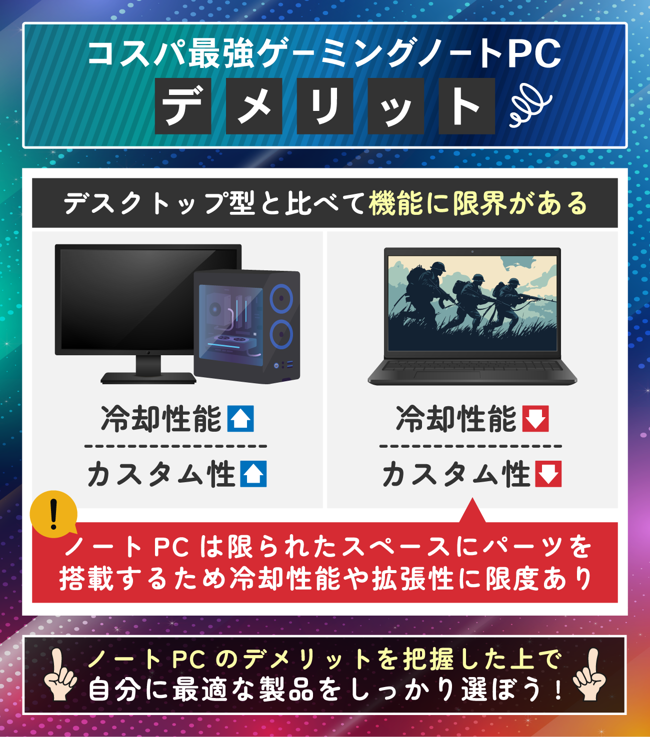 コスパ最強のゲーミングノートPCのデメリット